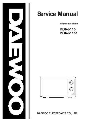 Сервисная инструкция Daewoo KOR-6115 ― Manual-Shop.ru