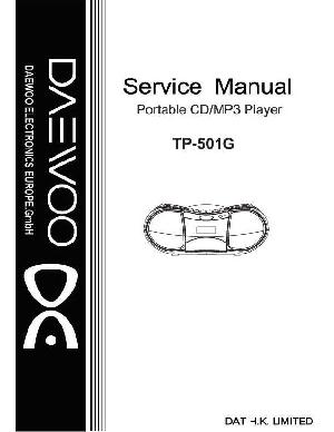 Сервисная инструкция Daewoo TP-501G ― Manual-Shop.ru