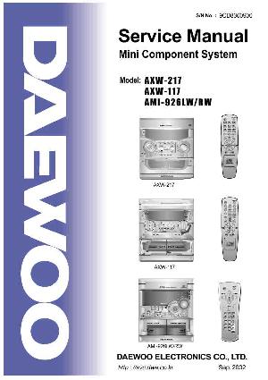 Сервисная инструкция Daewoo XW-117, AXW-217, AMI-926LW/RW ― Manual-Shop.ru