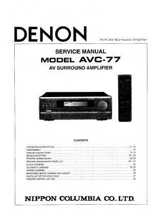 Сервисная инструкция Denon AVC-77 ― Manual-Shop.ru