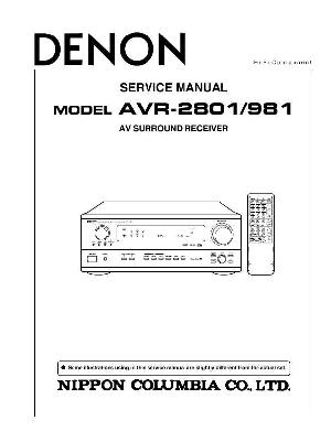 Сервисная инструкция Denon AVR-2801/981 ― Manual-Shop.ru
