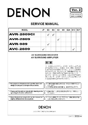 Сервисная инструкция Denon AVR-2809/989 ― Manual-Shop.ru