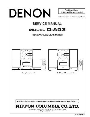 Сервисная инструкция Denon D-A03 ― Manual-Shop.ru