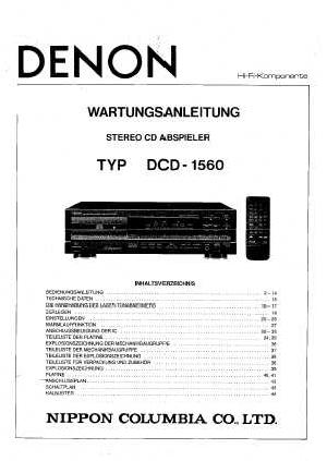 Сервисная инструкция Denon DCD-1560 ― Manual-Shop.ru
