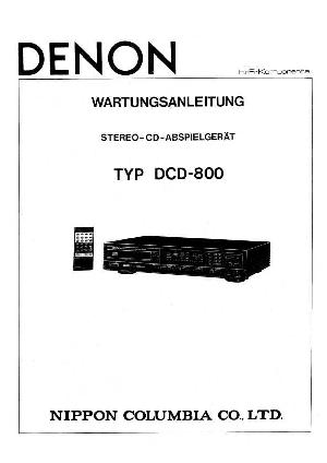 Сервисная инструкция Denon DCD-800 DE ― Manual-Shop.ru