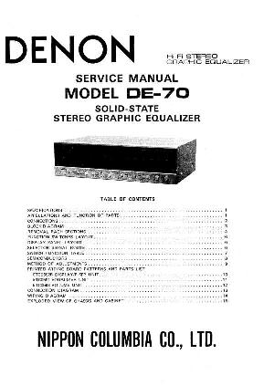 Сервисная инструкция Denon DE-70 ― Manual-Shop.ru