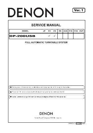 Сервисная инструкция Denon DP-200USB VER.1 ― Manual-Shop.ru