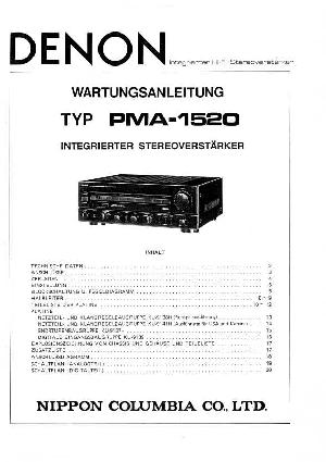 Сервисная инструкция Denon PMA-1520 DE ― Manual-Shop.ru