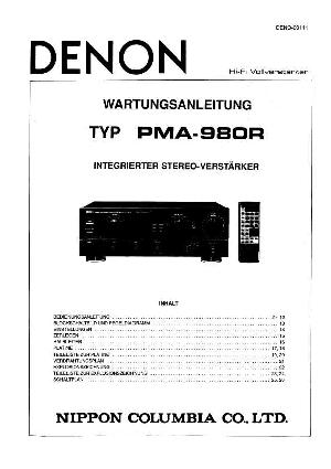 Сервисная инструкция Denon PMA-980R (немецкий язык) ― Manual-Shop.ru