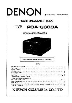 Сервисная инструкция Denon POA-6600A (de) ― Manual-Shop.ru