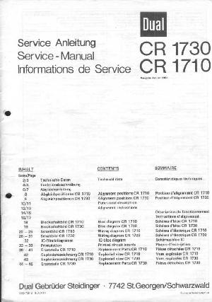 Сервисная инструкция DUAL CR-1710, 1730 ― Manual-Shop.ru
