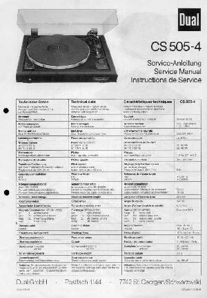 Сервисная инструкция Dual CS-505-4 ― Manual-Shop.ru