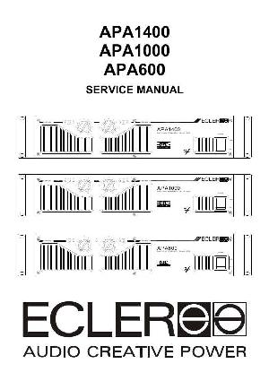 Сервисная инструкция Ecler APA1400, APA1000, APA600 ― Manual-Shop.ru