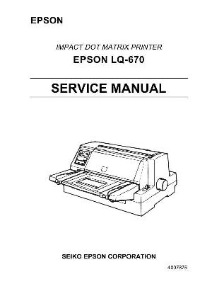 Сервисная инструкция Epson LQ-670 ― Manual-Shop.ru