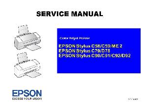 Сервисная инструкция Epson STYLUS C58, C59, C79, C90, C91, C92, D78, D92 ― Manual-Shop.ru