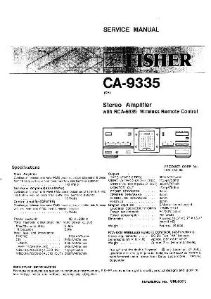 Сервисная инструкция Fisher CA-9335 ― Manual-Shop.ru