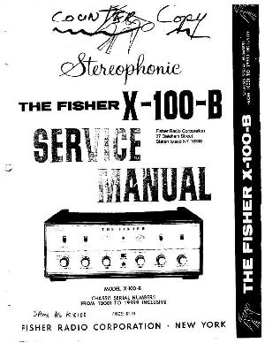 Сервисная инструкция Fisher X-100-B ― Manual-Shop.ru