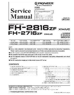 Сервисная инструкция Pioneer FH-2716ZF, FH-2816ZF ― Manual-Shop.ru