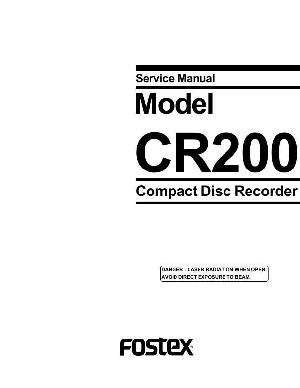 Сервисная инструкция Fostex CR200  ― Manual-Shop.ru