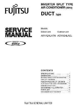 Сервисная инструкция Fujitsu ARYA24LATN, AOYA24LACL ― Manual-Shop.ru