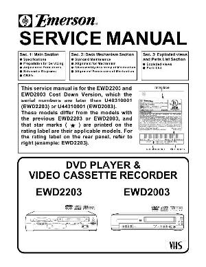 Сервисная инструкция Funai Emerson EWD2003 ― Manual-Shop.ru