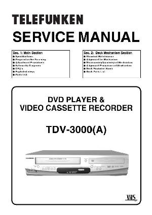 Сервисная инструкция Funai TELEFUNKEN TDV-3000A ― Manual-Shop.ru