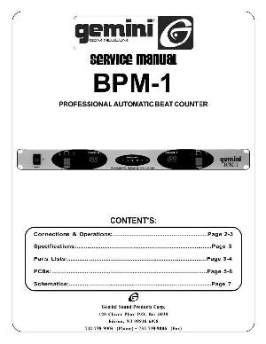 Сервисная инструкция Gemini BPM-1  ― Manual-Shop.ru