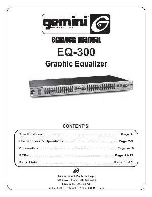 Сервисная инструкция Gemini EQ-300  ― Manual-Shop.ru