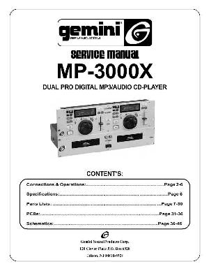 Сервисная инструкция Gemini MP-3000X  ― Manual-Shop.ru