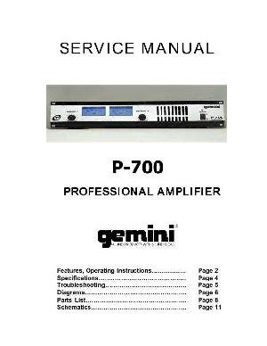 Сервисная инструкция Gemini P-700  ― Manual-Shop.ru