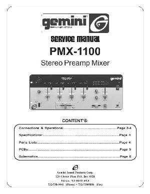 Сервисная инструкция Gemini PMX-1100  ― Manual-Shop.ru