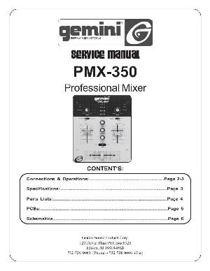 Сервисная инструкция Gemini PMX-350  ― Manual-Shop.ru