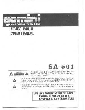 Сервисная инструкция Gemini SA-501  ― Manual-Shop.ru