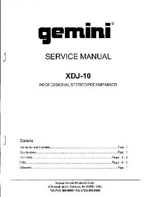 Сервисная инструкция Gemini XDJ-10  ― Manual-Shop.ru