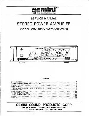 Сервисная инструкция Gemini XG-1100, XG-1750, XG-2000 ― Manual-Shop.ru