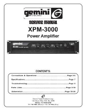 Сервисная инструкция Gemini XPM-3000 ― Manual-Shop.ru