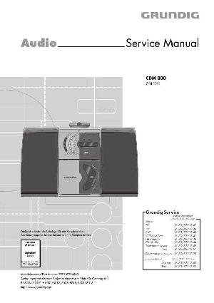 Сервисная инструкция Grundig CDM-800 ― Manual-Shop.ru