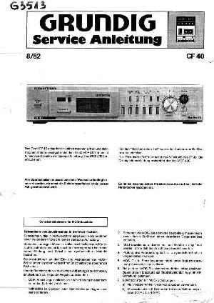 Сервисная инструкция Grundig CF40 ― Manual-Shop.ru