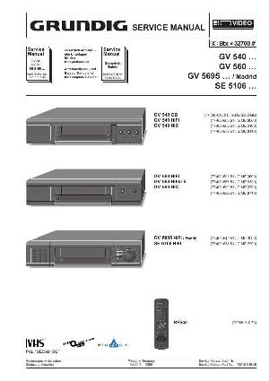 Сервисная инструкция Grundig GV-540, GV-560, GV-5695, MADRID, SE-5106 ― Manual-Shop.ru