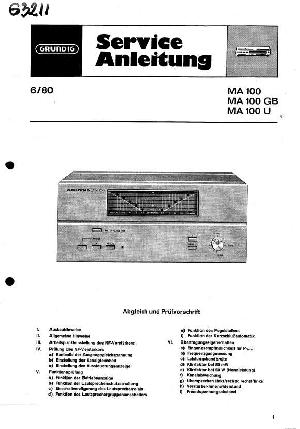 Сервисная инструкция Grundig MA-100 ― Manual-Shop.ru