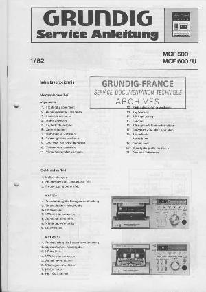 Сервисная инструкция Grundig MCF-500, MCF-600U ― Manual-Shop.ru