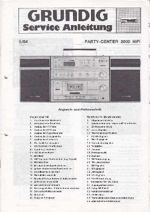 Сервисная инструкция Grundig PARTY-CENTER-2000HI-FI ― Manual-Shop.ru