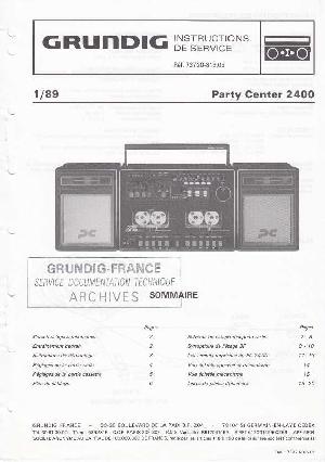 Сервисная инструкция Grundig PARTY-CENTER-2400 ― Manual-Shop.ru