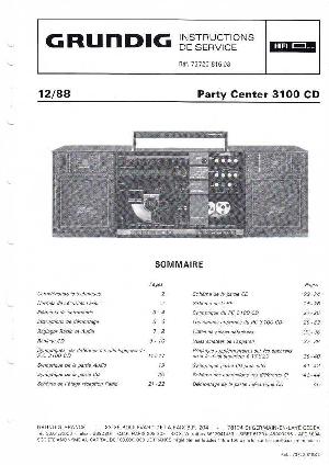 Сервисная инструкция Grundig PARTY-CENTER-3100CD ― Manual-Shop.ru