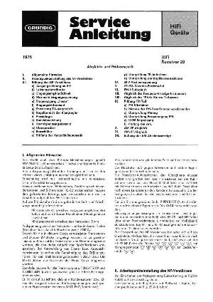 Сервисная инструкция Grundig RECEIVER-20 ― Manual-Shop.ru