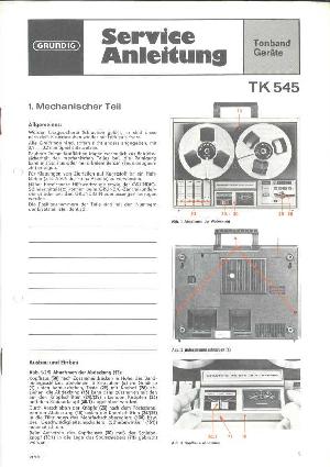 Сервисная инструкция Grundig TK-545 (немецкий язык) ― Manual-Shop.ru