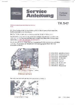 Сервисная инструкция Grundig TK-547 (немецкий язык) ― Manual-Shop.ru