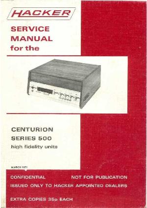 Сервисная инструкция HACKER 500-SERIES CENTURION ― Manual-Shop.ru