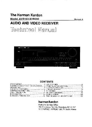 Сервисная инструкция Harman-Kardon AVR-100, 200 ― Manual-Shop.ru