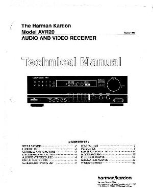 Сервисная инструкция Harman-Kardon AVR-20 ― Manual-Shop.ru